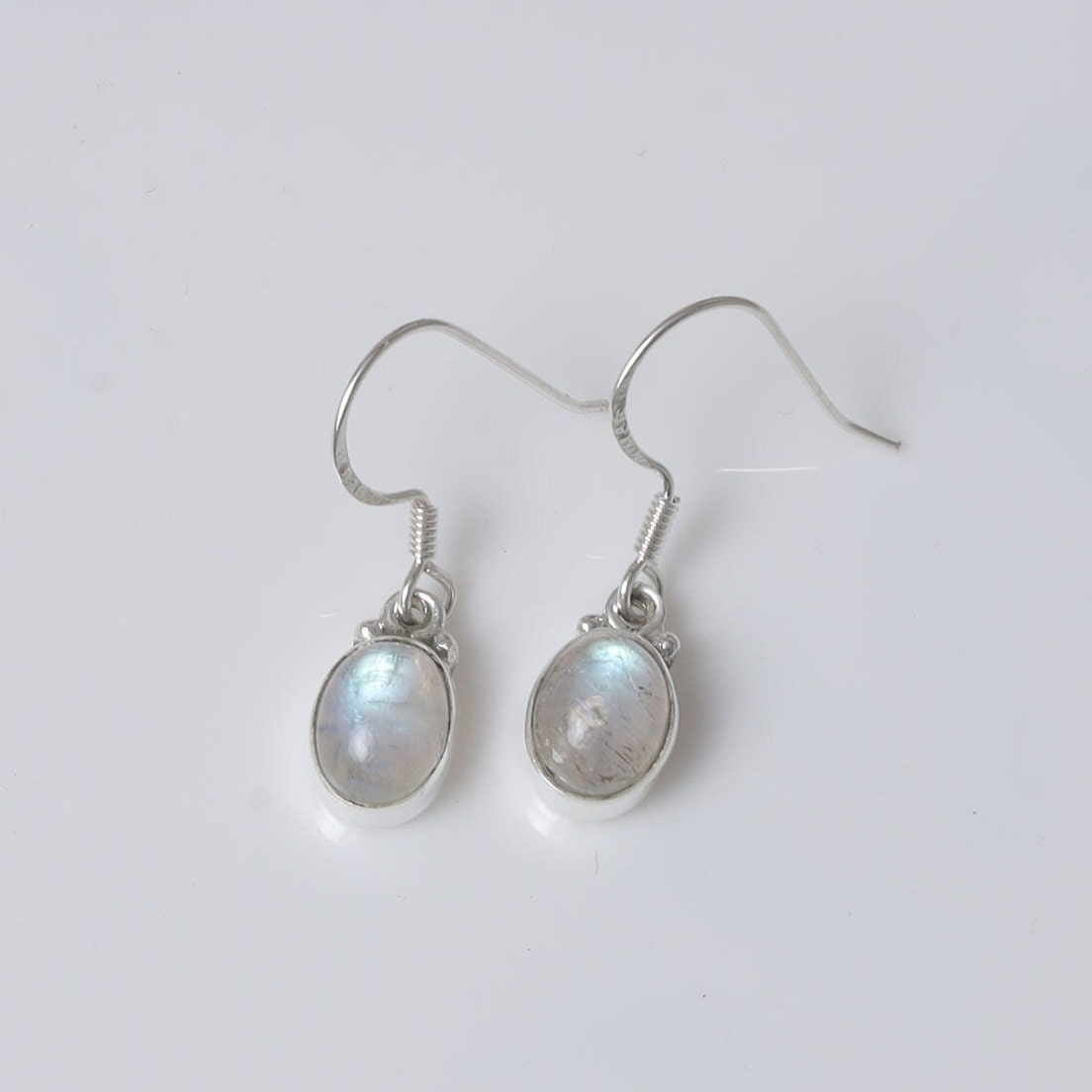 Rainbow Moonstone Sterling Silver Earrings