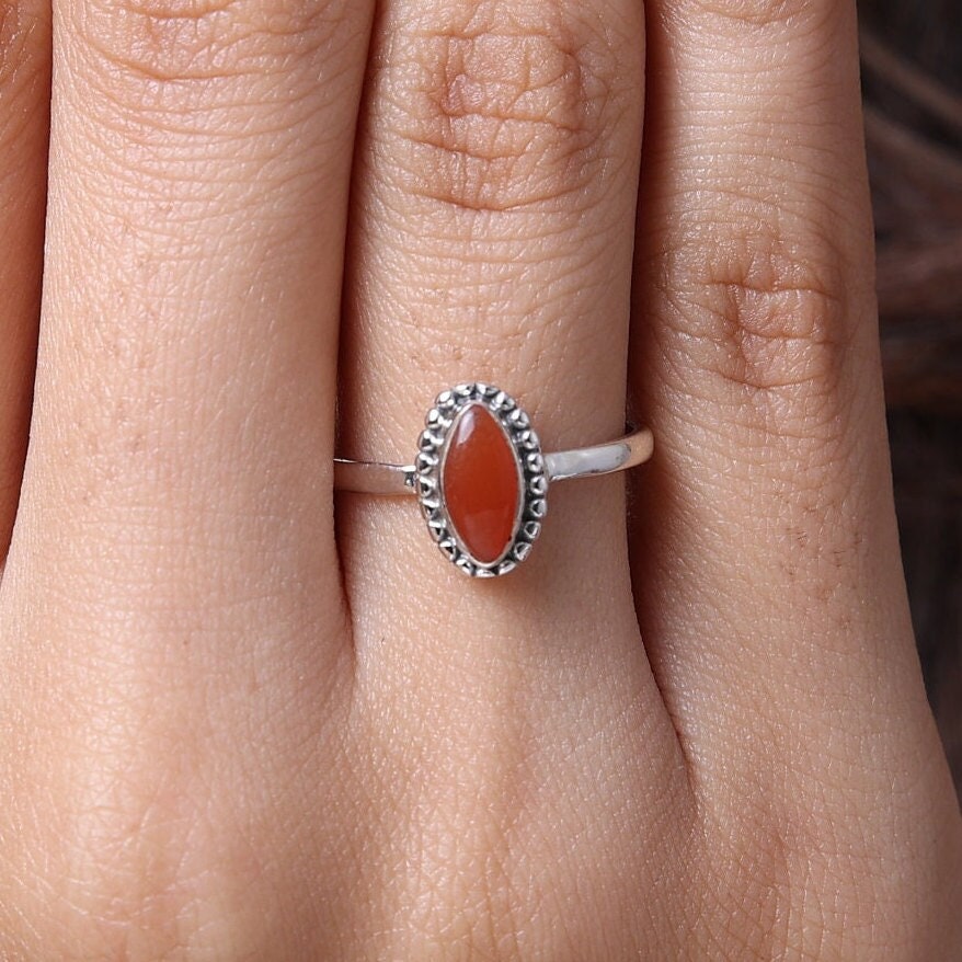 Carnelian 925 Sterling Silver Ring