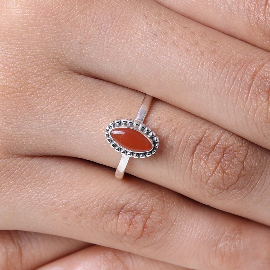 Carnelian 925 Sterling Silver Ring