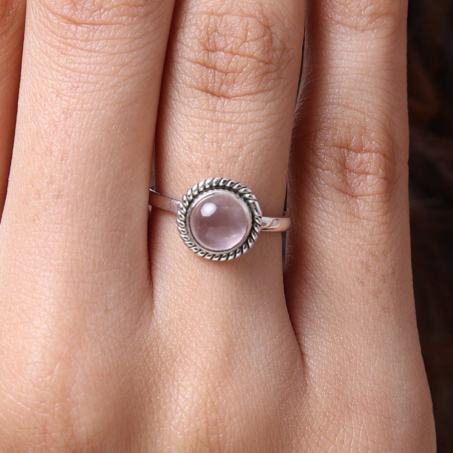 Rose Quartz Sterling Silver Ring