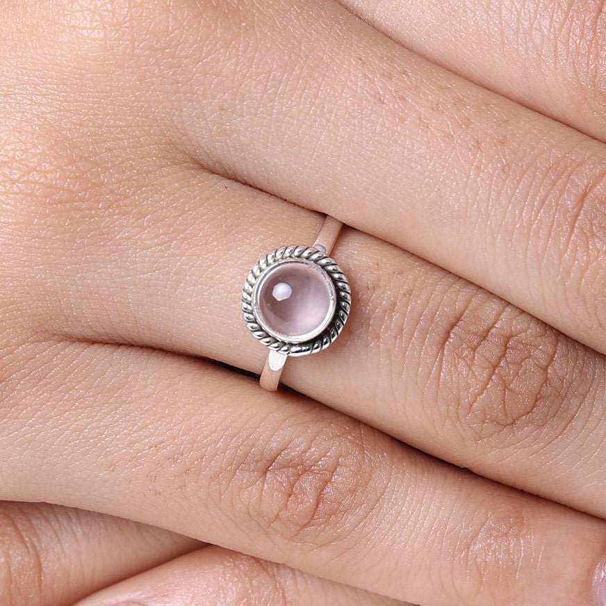 Rose Quartz Sterling Silver Ring