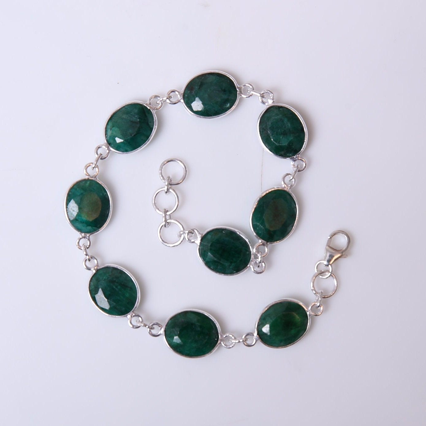 Emerald Sterling Silver Bracelet