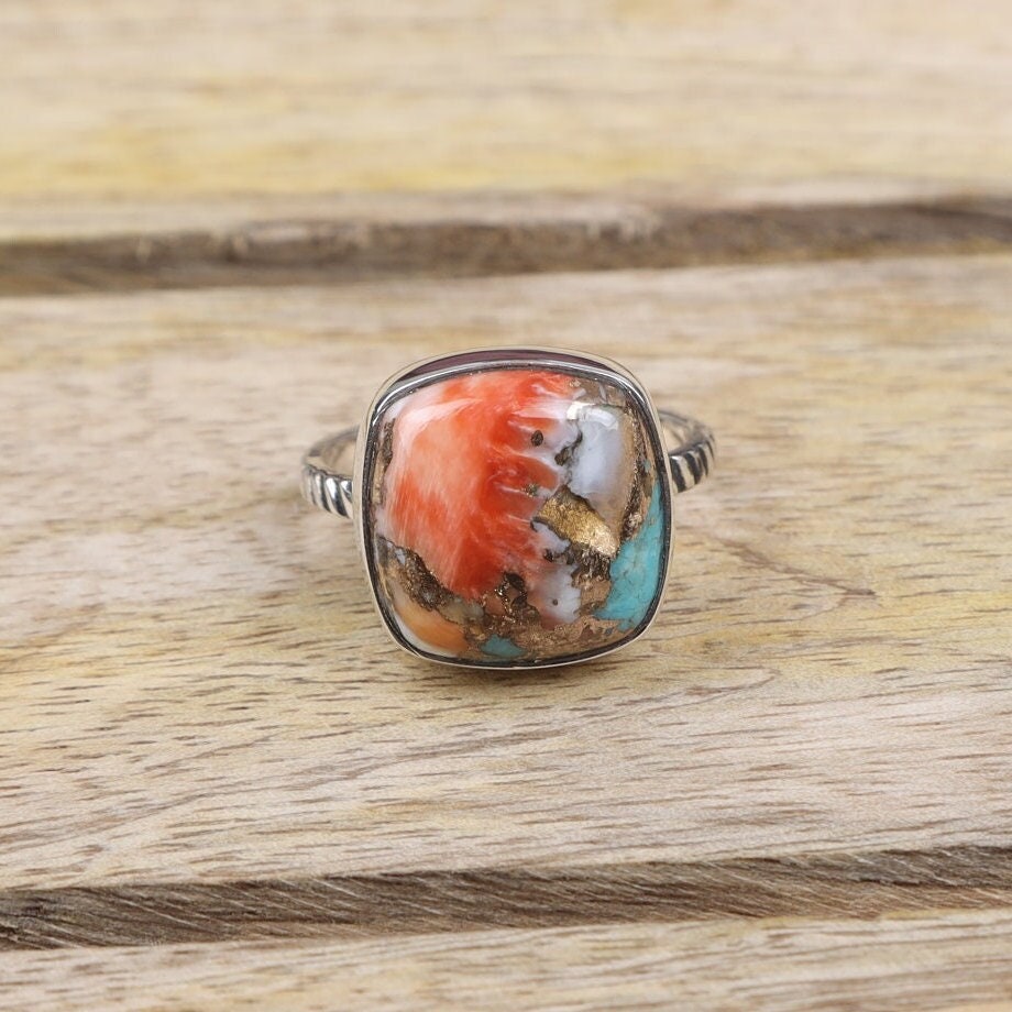 Oyster Turquoise Sterling Silver Ring