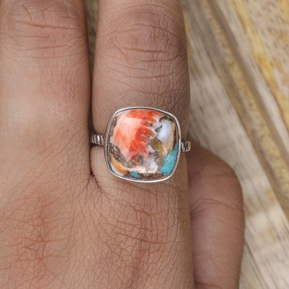 Oyster Turquoise Sterling Silver Ring