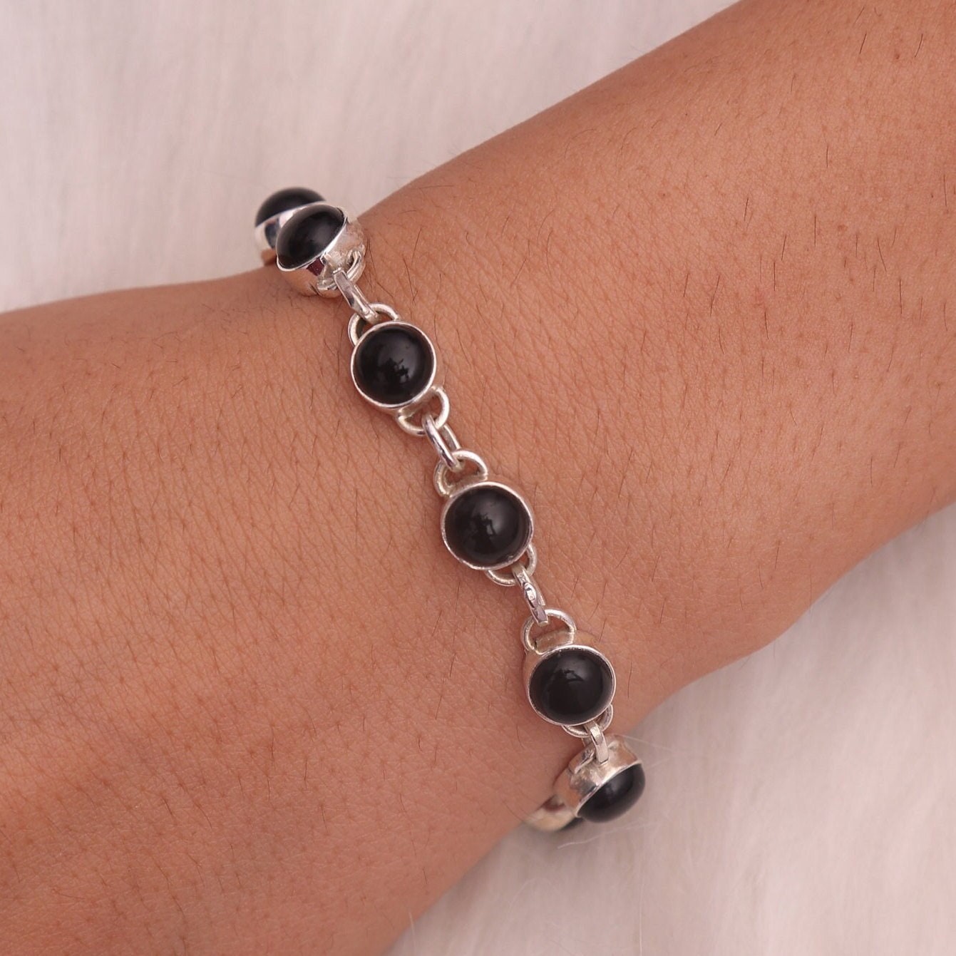 Black Onyx Sterling Silver Bracelet