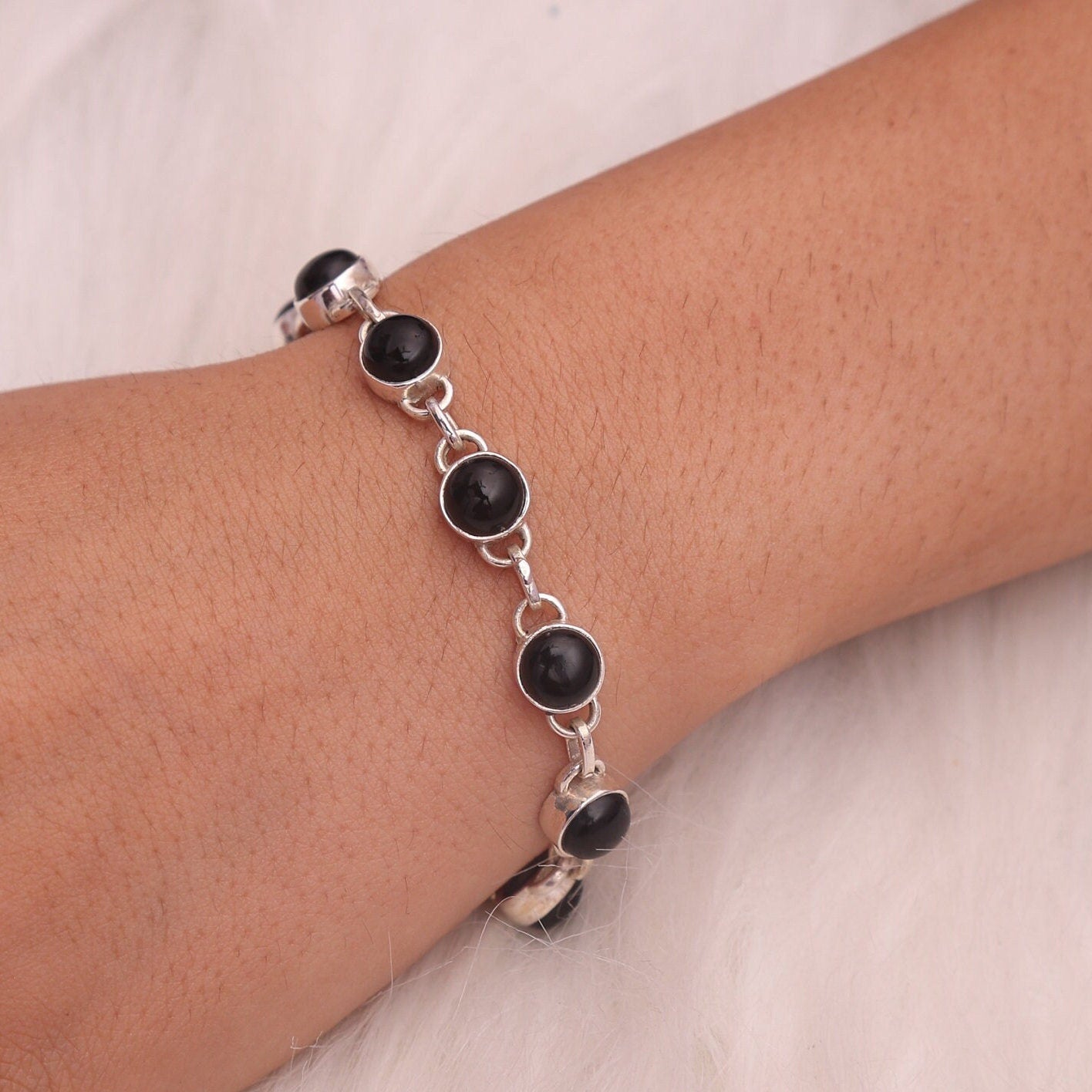 Black Onyx Sterling Silver Bracelet