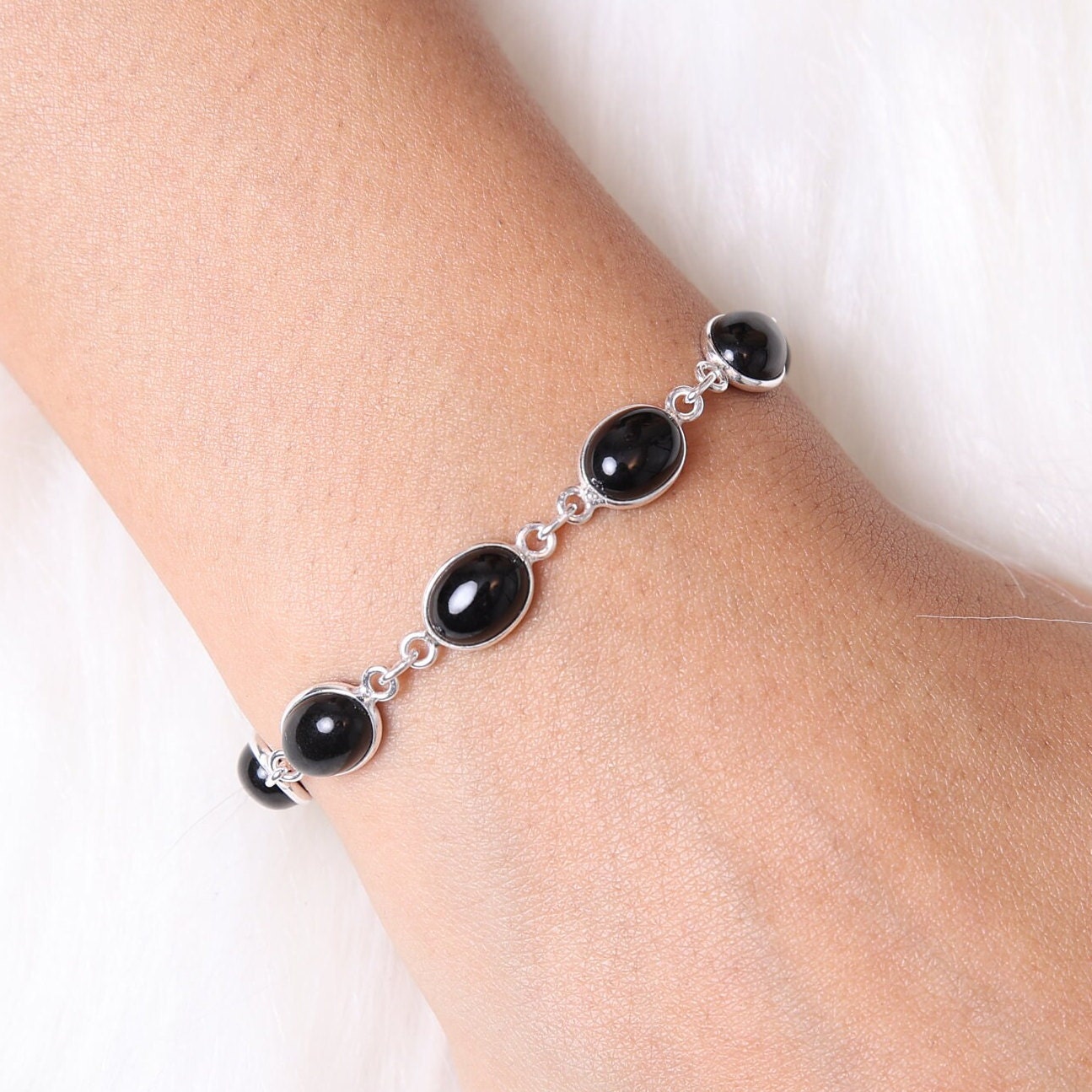 Black Onyx Sterling Silver Bracelet