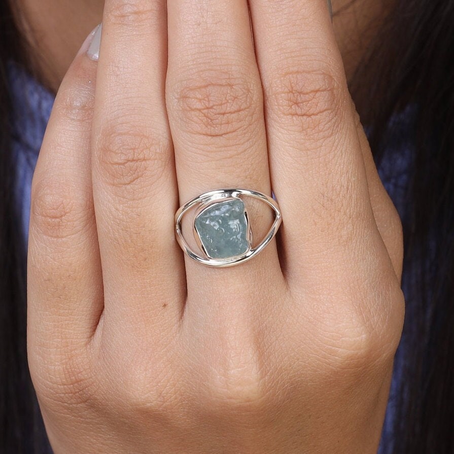 Aquamarine Sterling Silver Ring