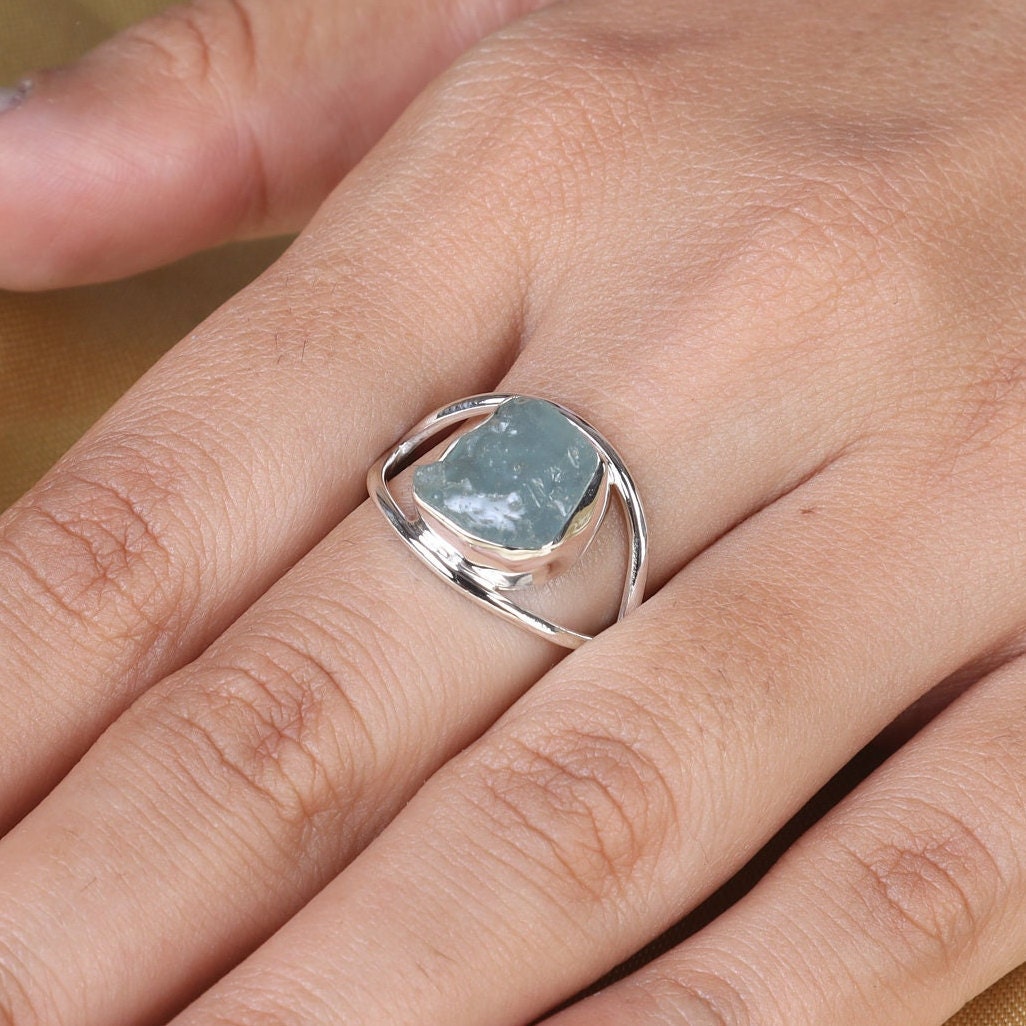 Aquamarine Sterling Silver Ring