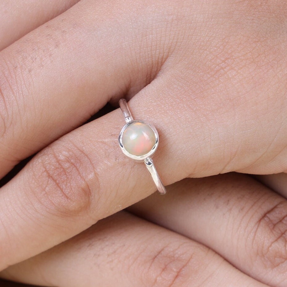 Ethiopian Opal Sterling Silver Ring