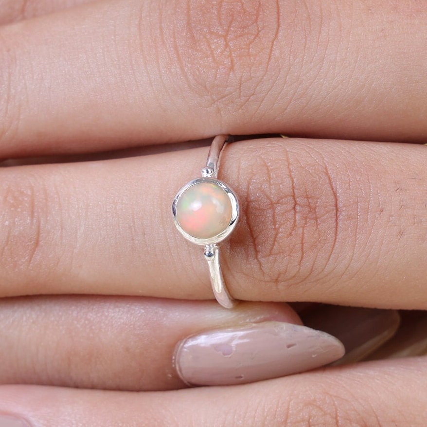 Ethiopian Opal Sterling Silver Ring