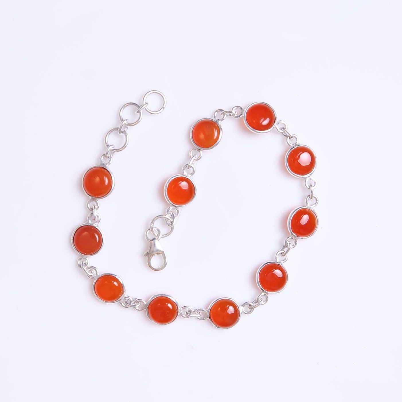 Carnelian Sterling Silver Bracelet