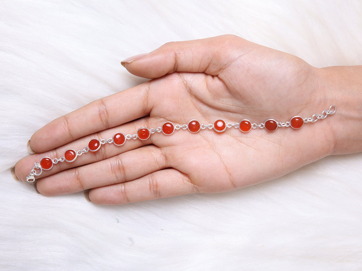 Carnelian Sterling Silver Bracelet