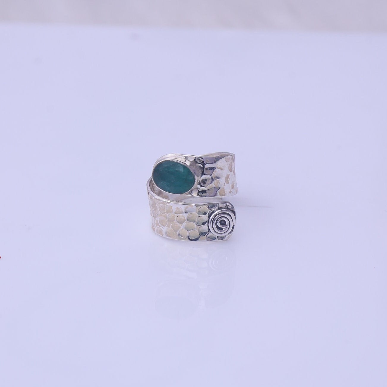 Emerald Sterling Silver Ring