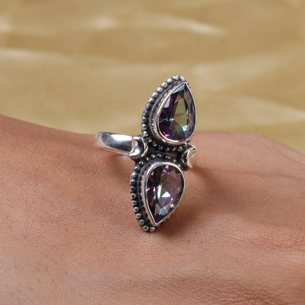 Mystic Topaz Sterling Silver Ring