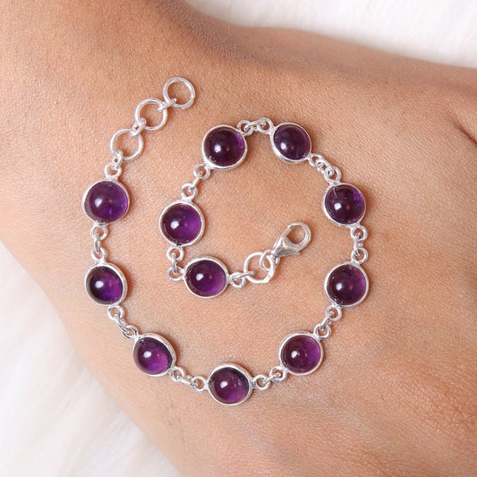 Amethyst Sterling Silver Bracelet