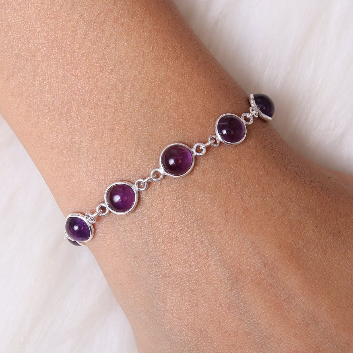 Amethyst Sterling Silver Bracelet