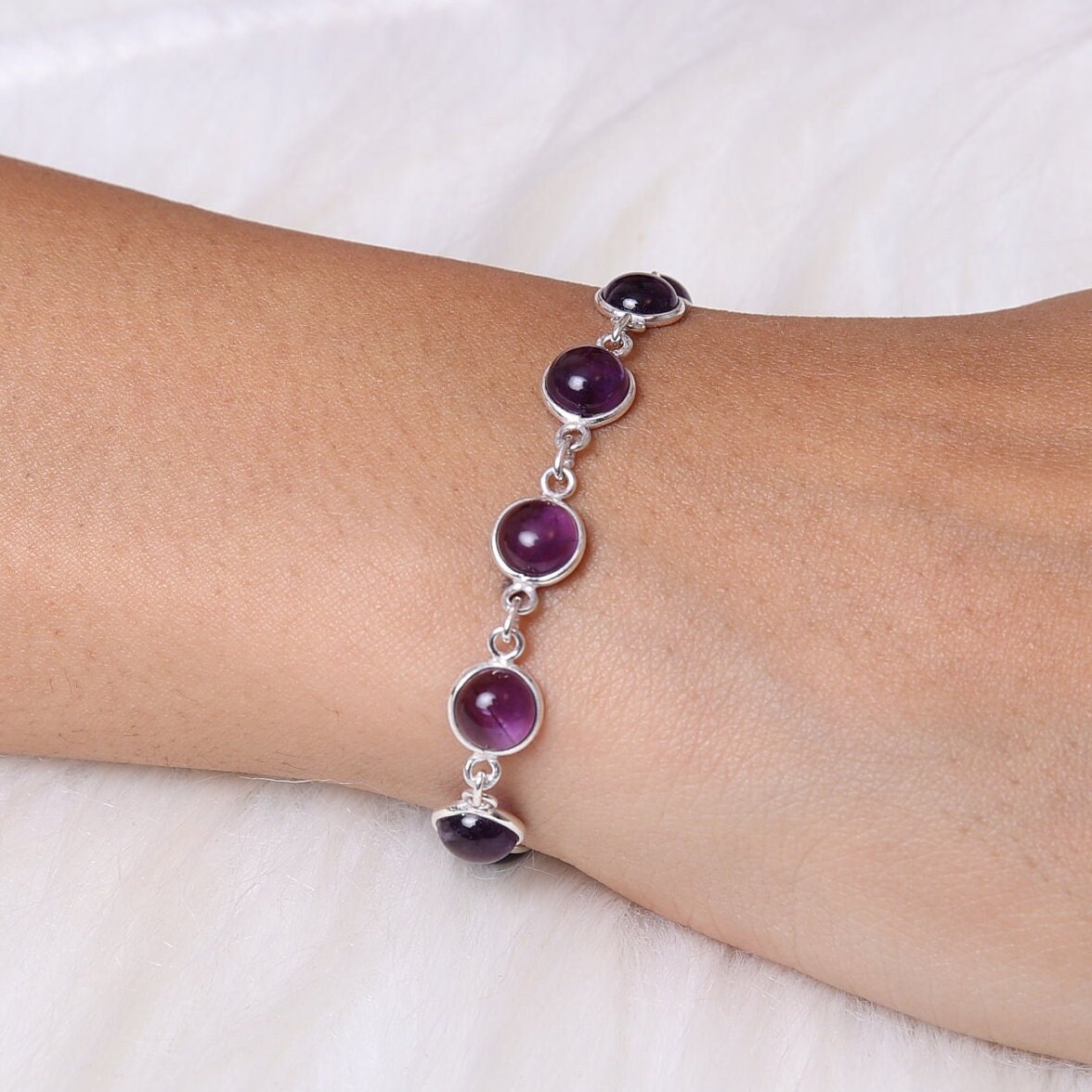 Amethyst Sterling Silver Bracelet