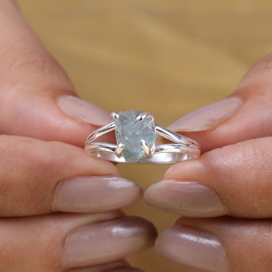 Aquamarine Sterling Silver Ring