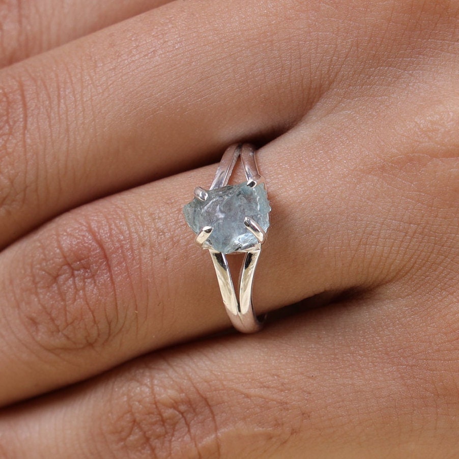 Aquamarine Sterling Silver Ring