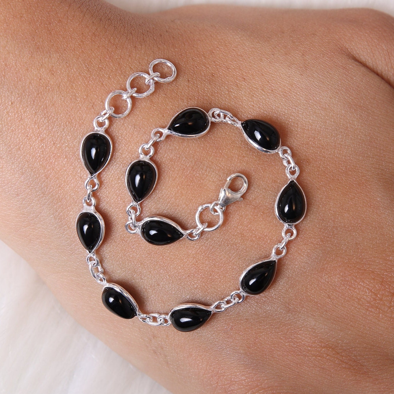 Black Onyx Sterling Silver Bracelet