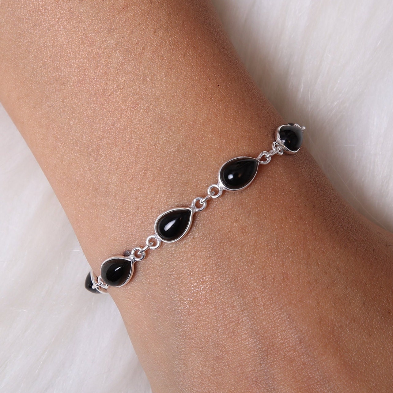 Black Onyx Sterling Silver Bracelet