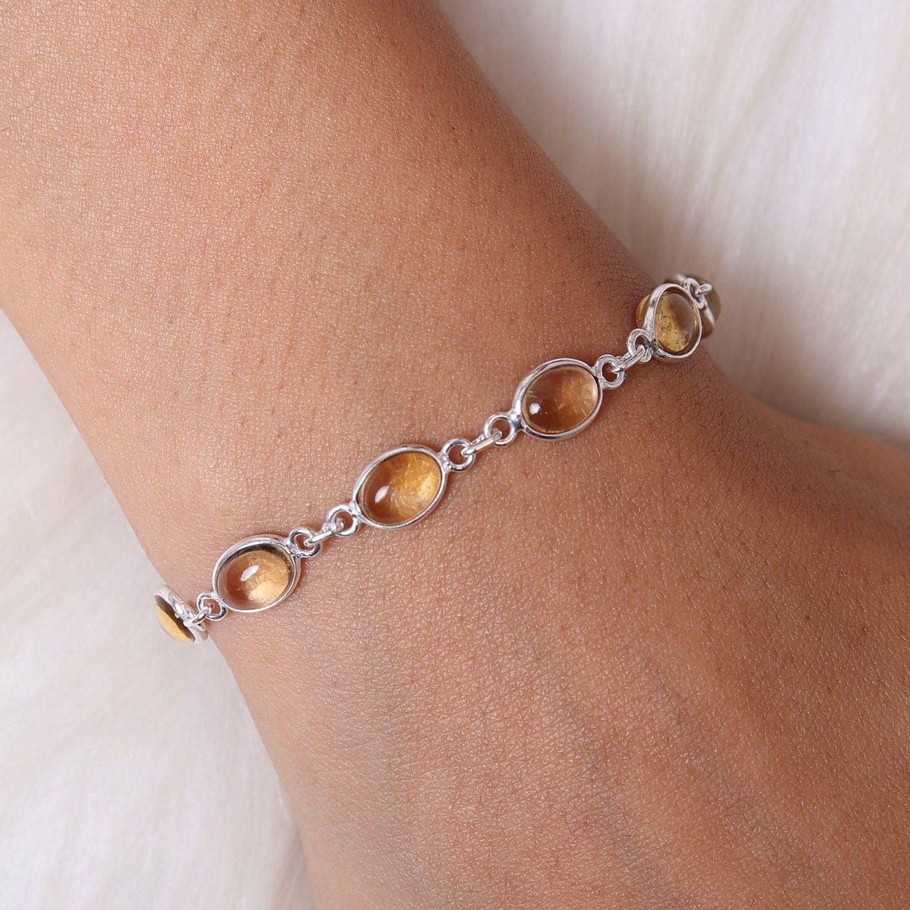 Citrine Sterling Silver Bracelet