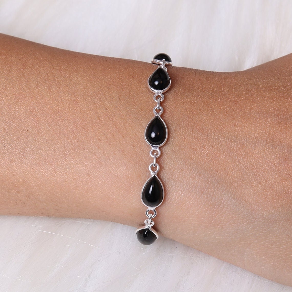 Black Onyx Sterling Silver Bracelet