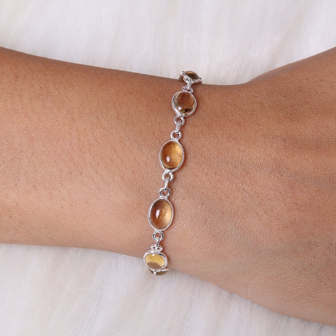 Citrine Sterling Silver Bracelet