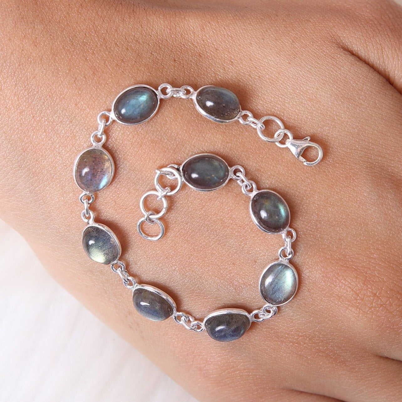 Labradorite Sterling Silver Bracelet