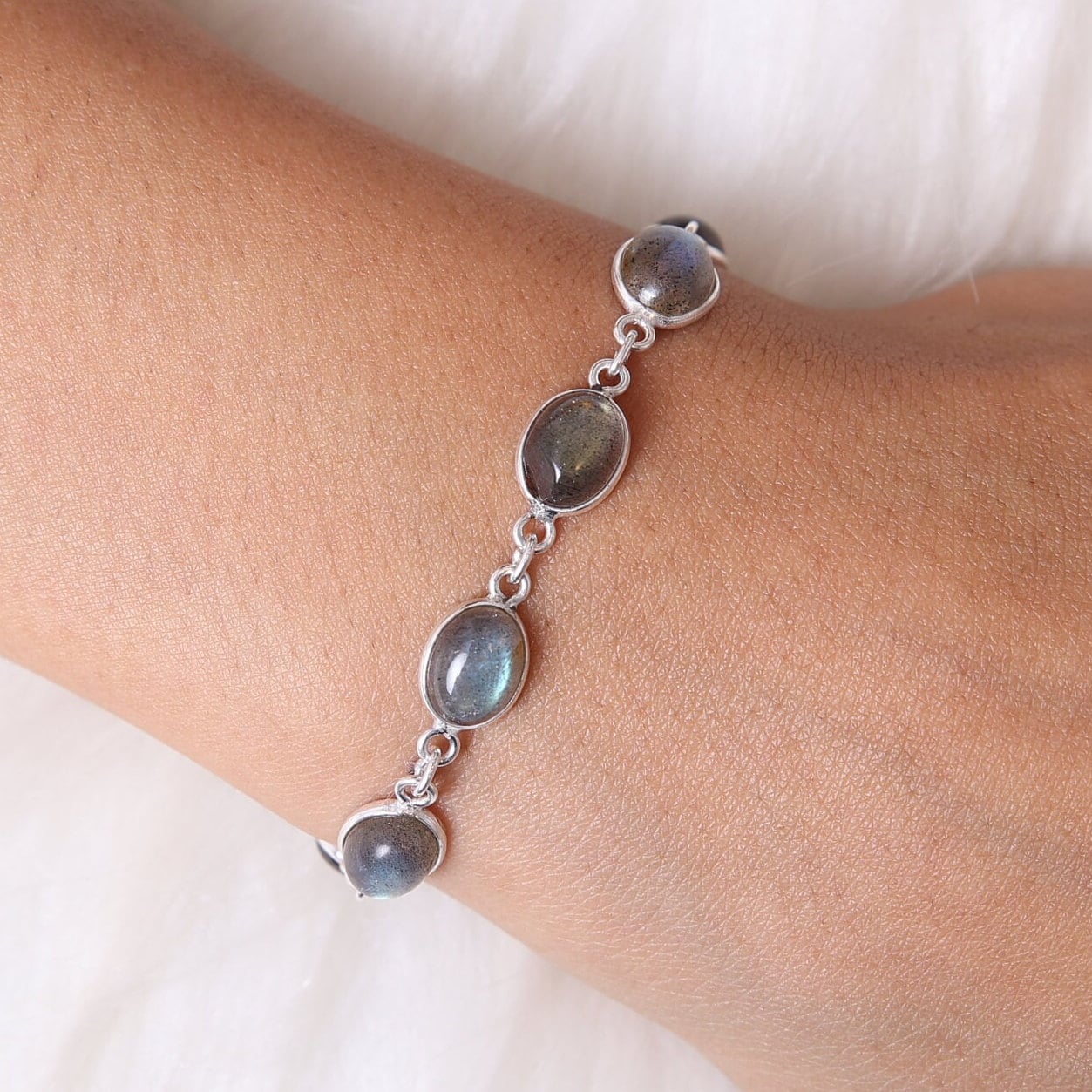 Labradorite Sterling Silver Bracelet