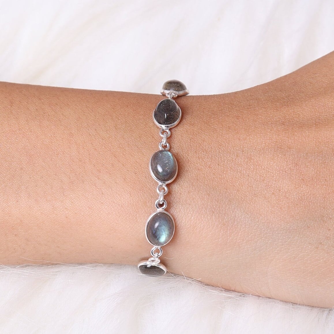 Labradorite Sterling Silver Bracelet