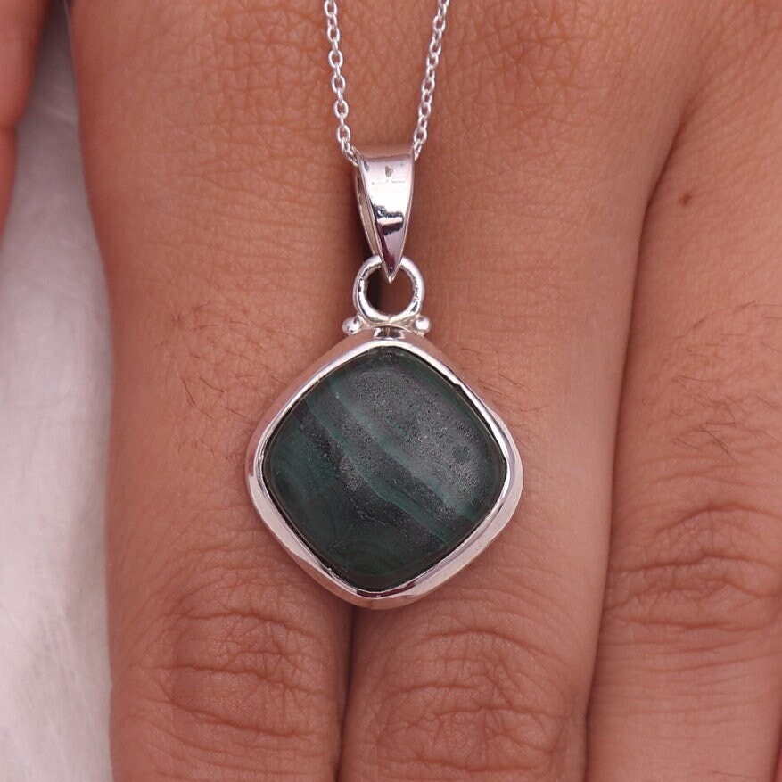 Malachite Sterling Silver Pendant