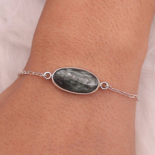 Seraphinite Sterling Silver Bracelet