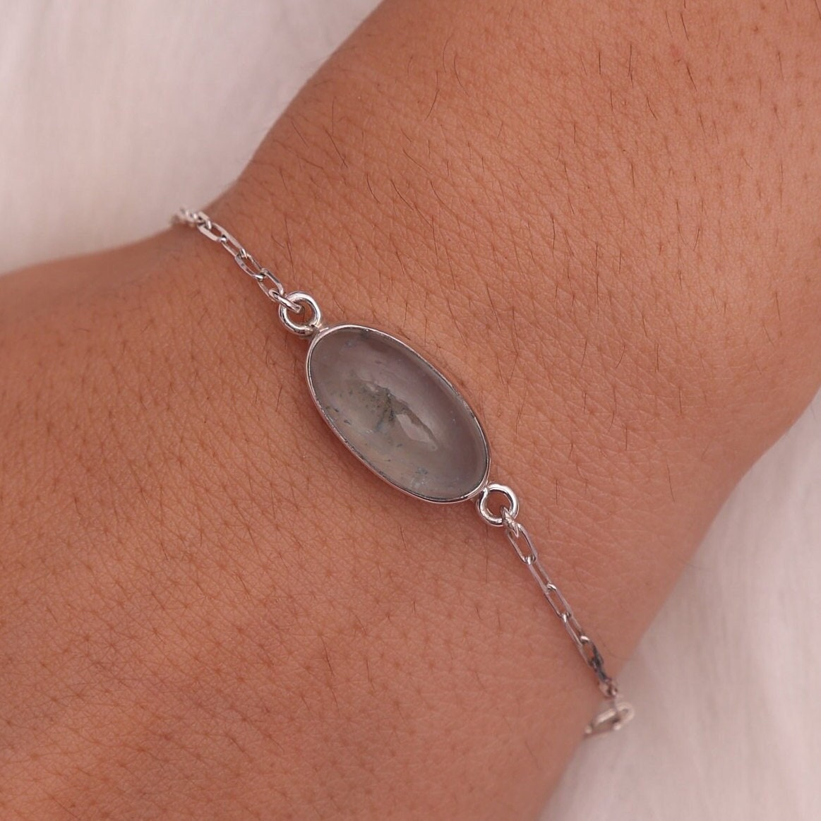 Aquamarine Sterling Silver Bracelet