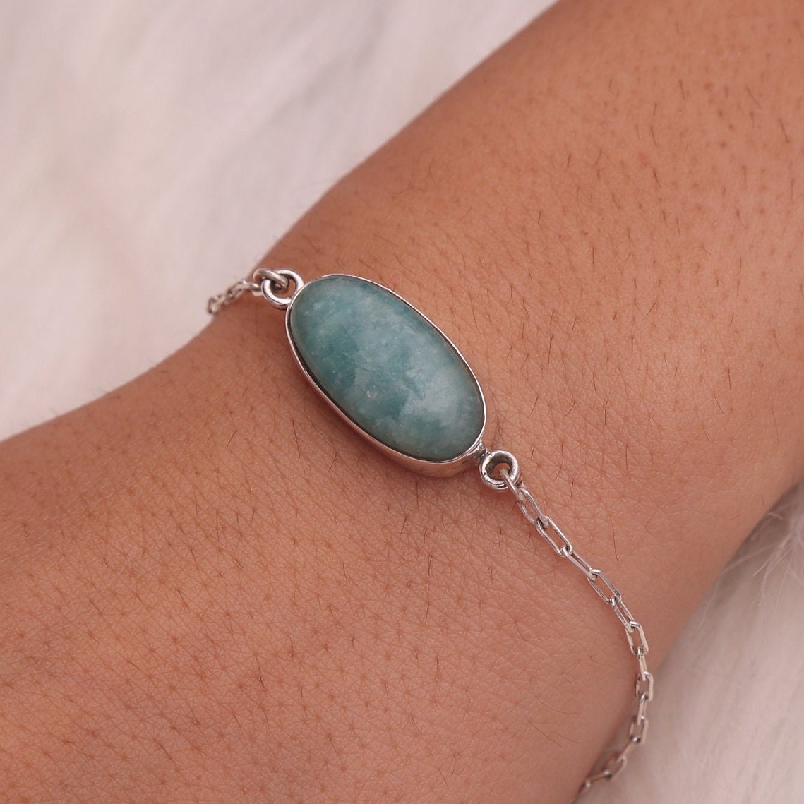 Amazonite Sterling Silver Bracelet