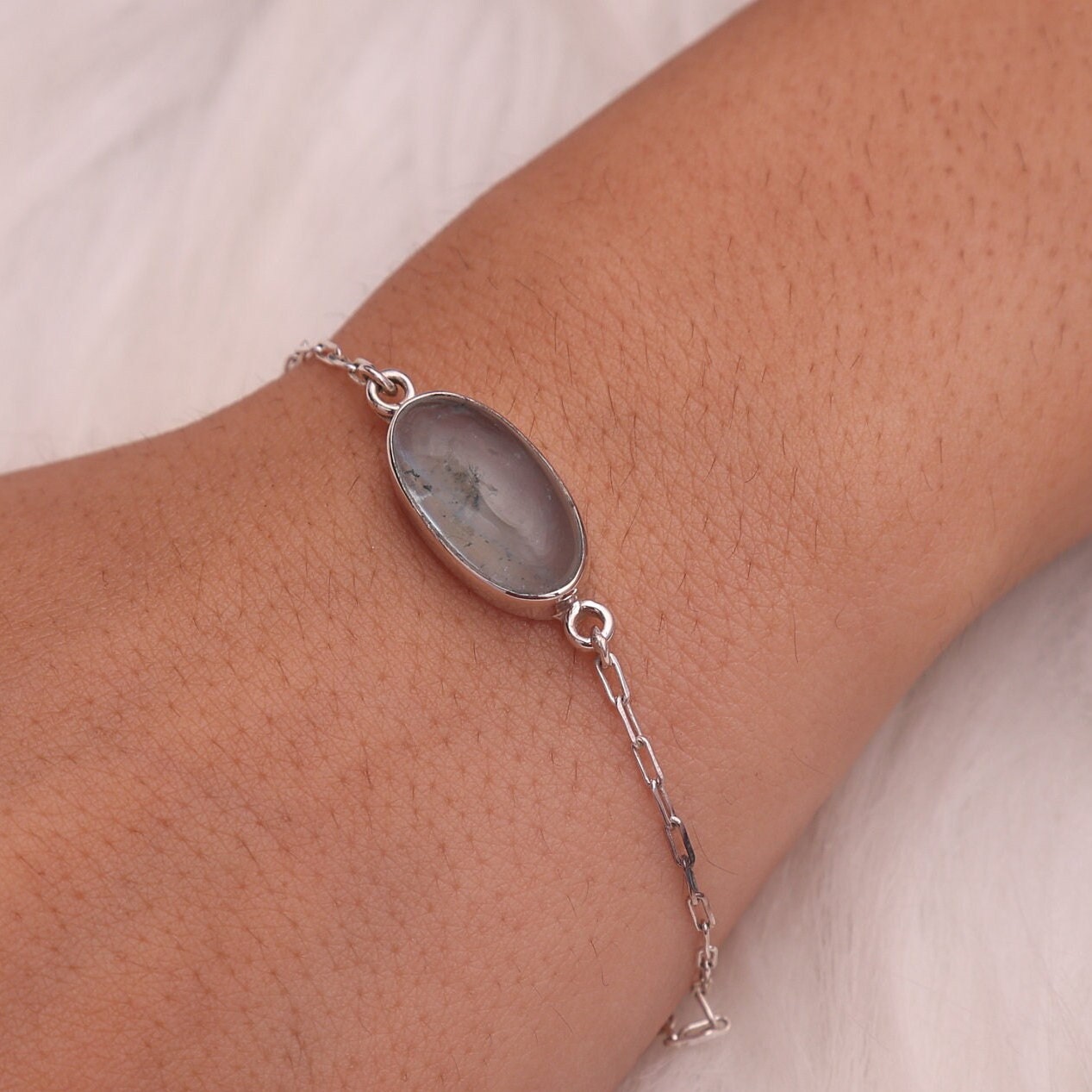 Aquamarine Sterling Silver Bracelet