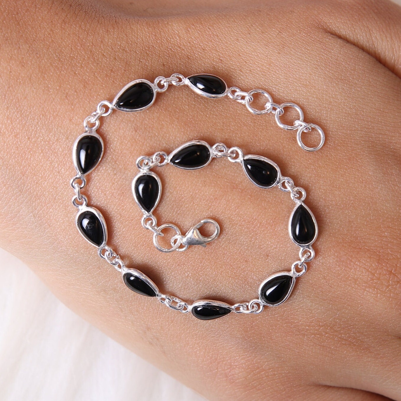 Black Onyx Sterling Silver Bracelet