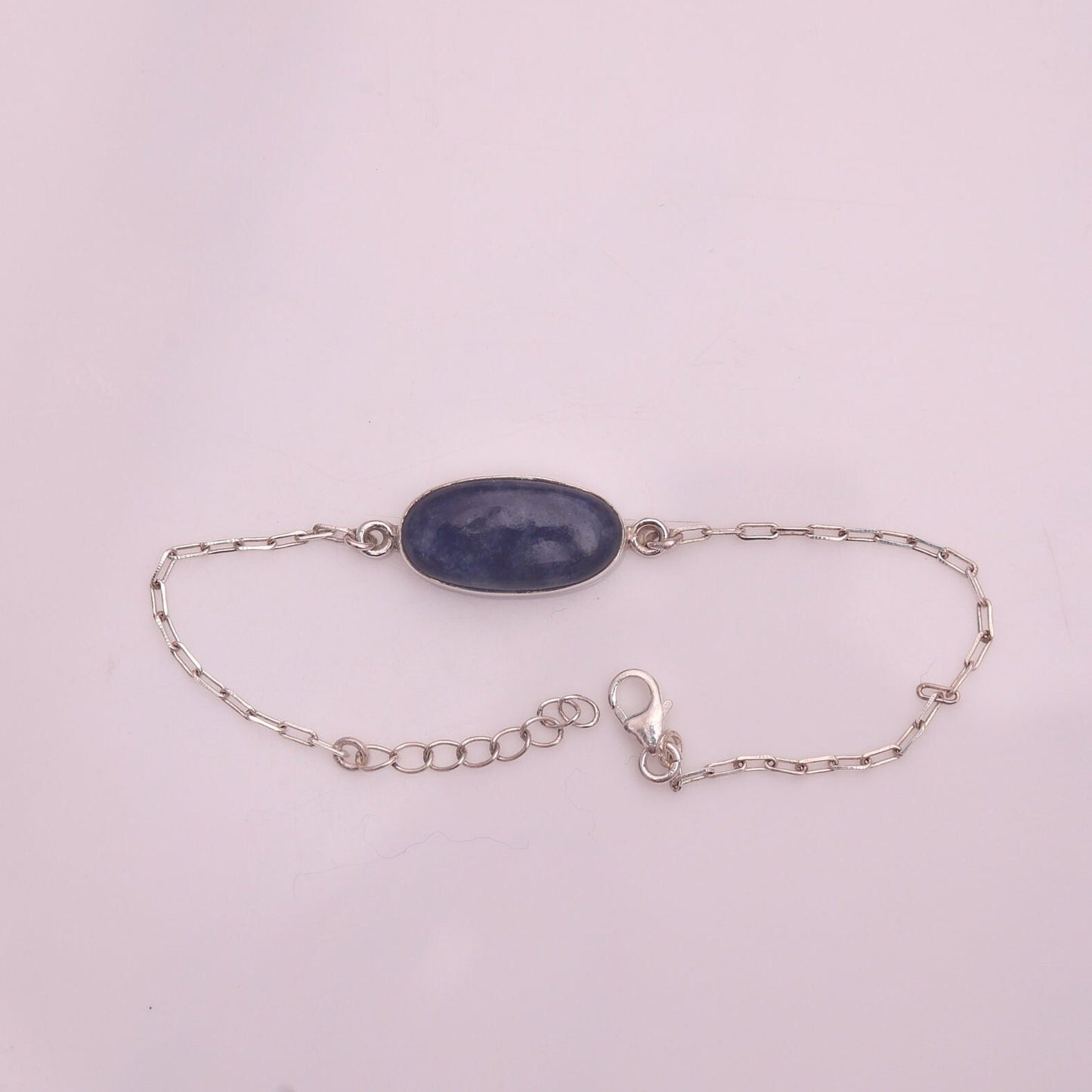 Dumortierite Quartz Sterling Silver Bracelet