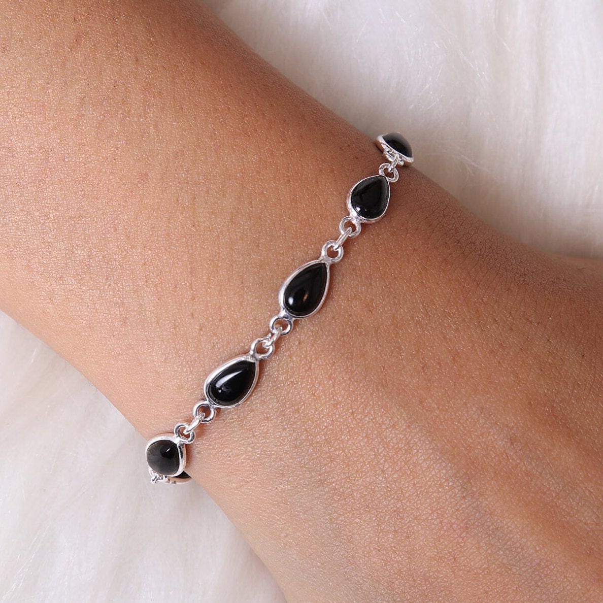 Black Onyx Sterling Silver Bracelet