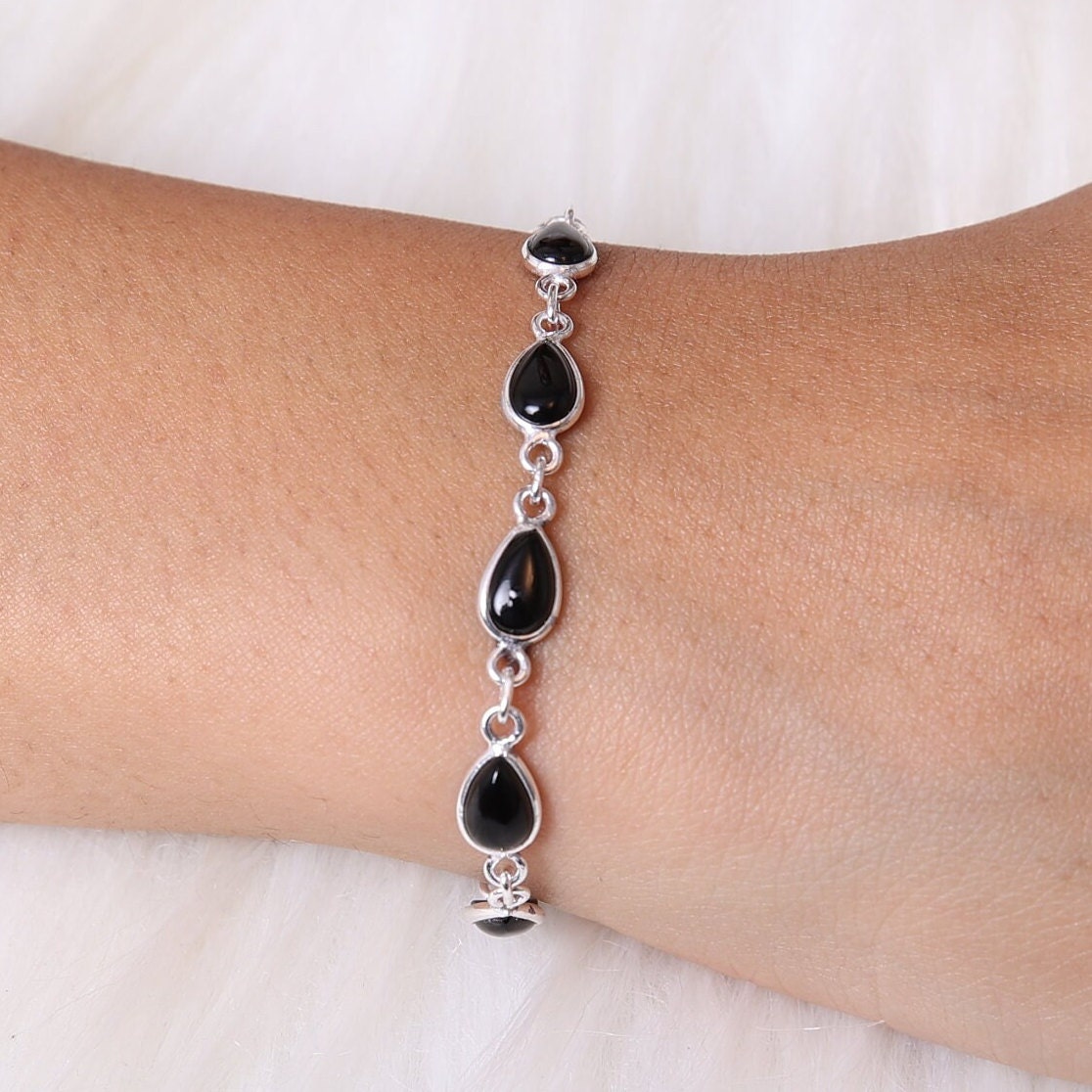 Black Onyx Sterling Silver Bracelet