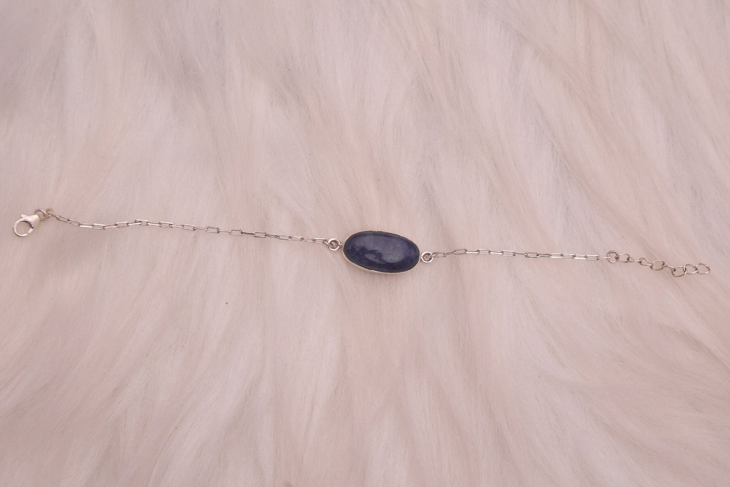 Dumortierite Quartz Sterling Silver Bracelet