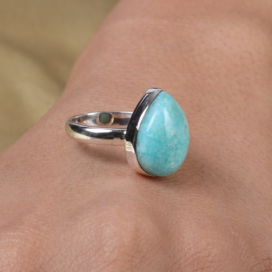 Amazonite Sterling Silver Ring