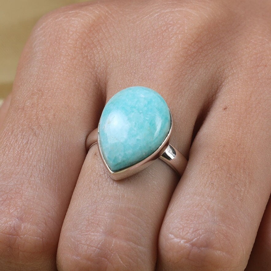 Amazonite Sterling Silver Ring