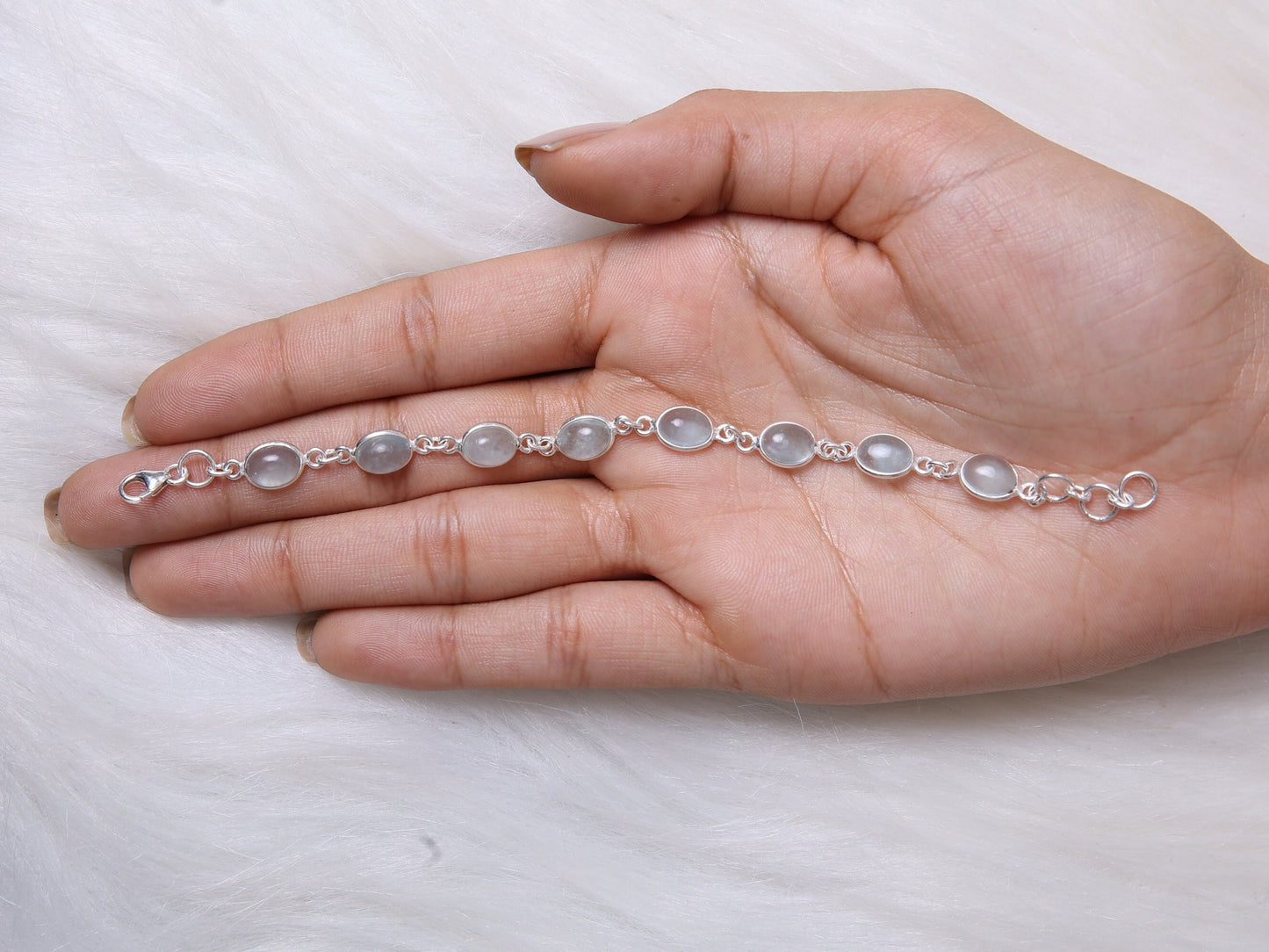 Aquamarine Sterling Silver Bracelet