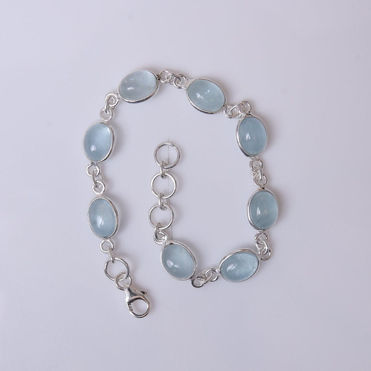 Aquamarine Sterling Silver Bracelet