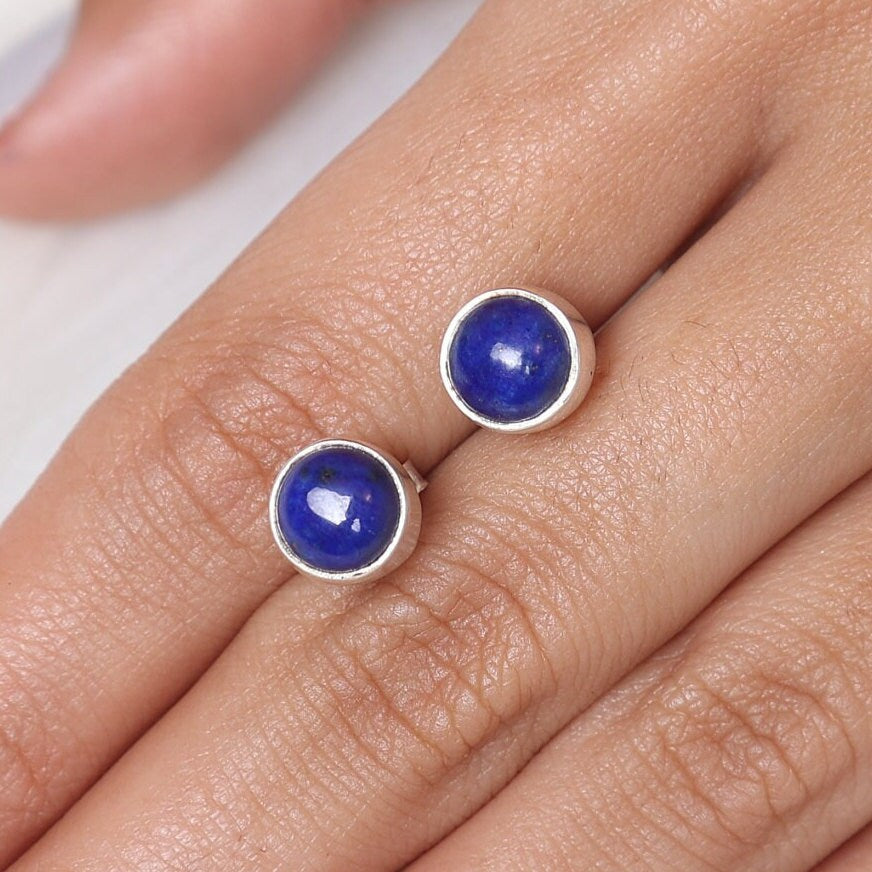 Lapis Lazuli Sterling Silver Stud Earrings