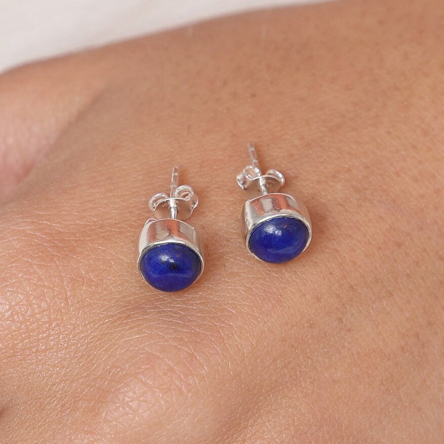 Lapis Lazuli Sterling Silver Stud Earrings