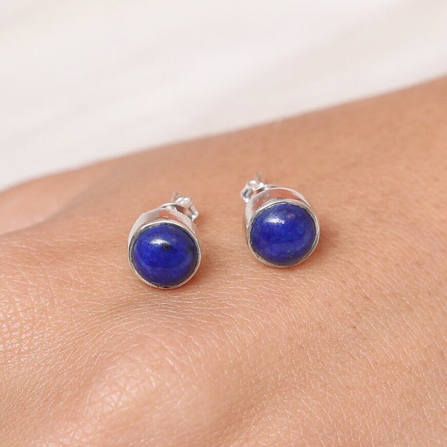 Lapis Lazuli Sterling Silver Stud Earrings