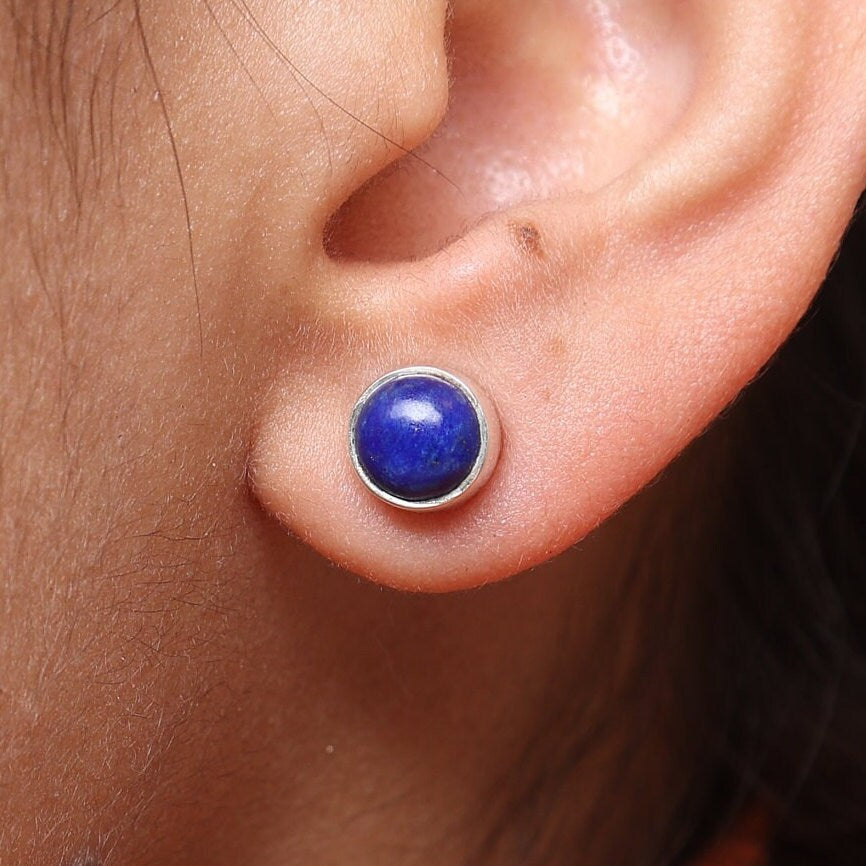 Lapis Lazuli Sterling Silver Stud Earrings